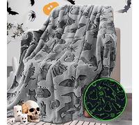 REXEO Throw Blanket Kids Soft Fleece Blankets Black Cat Halloween Throw Blanket 50"×60"
