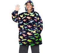 REXEO Wearable Blanket Hoodie, Dinosaur, Adult