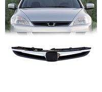 REXGEL Radiator Grilles Car Front Bumper Upper Grille With Chrome Trim For Honda For Accord 4-Door Seden 2006 2007 71121-SDA-A10ZA