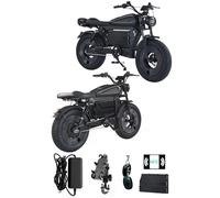 Rexhan 20” Electric Bike, 20 Inch E Hybrid Bike, 48V 23AH Removable Battery, Powerful Motor, Throttle, Dual Suspension, Hydraulic Oil Brakes, Headlight, Indicators, 60-70 KM Range, Motorbike Replica