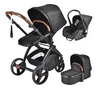 Rexhan 3 in 1 Reversible 3 Wheel Travel System, Foldable Baby Buggy, 3 Wheel Infant Pram, Toddler Pushchair, All in One Stroller, Lightweight, Portable Baby Carriage, Newborn 0-4 Years, Aluminium