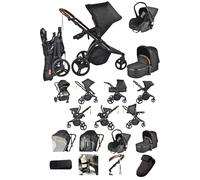 Rexhan 3 in 1 Reversible Travel System, 3 Wheel Foldable Baby Buggy, 3 Wheel Infant Pram, Toddler Pushchair, All in One Stroller, Lightweight, Portable Baby Carriage, Newborn 0-4 Years, Aluminium