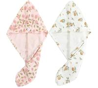 rexinwadfu Hair Towel Wrap Super Absorbent, 2 Pack Microfiber Hair Turban Quick Dry Twist Shower Cap Head Towels Wrap for Women Girl Wet Hairs, Flower Print