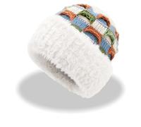 rexinwadfu Winter Beanie Hats for Women, Knitted Bobble Hat Ski Cap Colorful Thermal Warm Fleece Line Wooly Hat for Men, 58-64cm Black-Brown