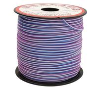 Rexlace Flat Plastic Lacing - Latex-Free Boondoggle Braiding Lanyard, Blue/White/Purple, 0.092" Wide, 0.035” Thick, 100 Yards (91 Meters)