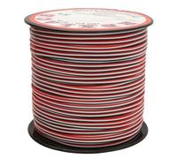Rexlace Flat Plastic Lacing - Latex-Free Boondoggle Braiding Lanyard, Red/White/Black, 0.092" Wide, 0.035” Thick, 100 Yards (91 Meters)