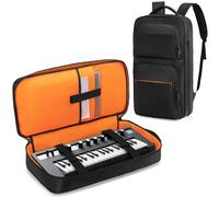 Rexmica 37 Keys Musical Keyboard Piano Carrying Case, Protective Travel Bag for MIDI Keyboard Controller, Laptop, Microphones, Cables, 37-Key Keyboard Piano Bag Backpack, 28.5 x 10 x 56 cm
