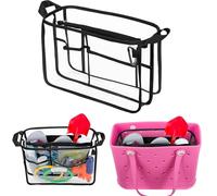 Rexmica Beach Bag Organizer Insert Fits for Bogg Bag(15x13x5.25Inch), Black