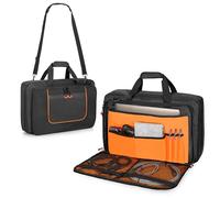 Rexmica DJ Controller Bag Compatible with Pioneer DDJ-FLX4/ DDJ-400/ DDJ-SB2/ DDJ-SB3, Padded DJ Controller Carrying Case with Laptop Compartment and Accessory Pockets for DJ Cable, Headphone