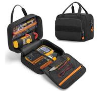 Rexmica Electric Tester Tool Storage Bag Compatible with Fluke Digital Multimeter/Clamp Meter Measures, Carrying Bag with Multiple Pockets for Electrician (Bag Only)