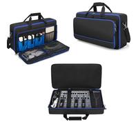 Rexmica Guitar Pedal Board Storage Bag Compatible with Boss ME-80/GT-1000/GX-100/ME-90 Guitar Multi-Effects Pedal, Carrying Bag with Compartment for Guitar Cable or Other Accessories, Black