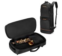 Rexmica Padded Alto Sax Case for Alto Saxophone, Alto Sax Backpack with Hidden Padded Shoulder Straps, Alto Saxophone Bag with Pockets for Mouthpiece, Sheet Music, Alto Saxophone Case Sax Gig Bag