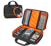 Rexmica Small DJ Mixer Storage Bag Compatible with VTech Kidi Star DJ Mixer, Kidi DJ Mix, Padded Carrying Case with Accessory Pockets for Cable, User Guide, Batteries or Other Accessories, Black