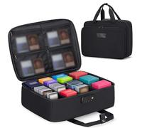 Rexmica Trading Card Storage Box with Combination Lock for 600+ 35pt Top Loader, Compatible with MTG Commander, TCG and Sports Cards, Graded Card Carrying Case Deck Bag Holder, Black