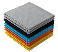 REXO - Microfibre Cloth 40x40cm Pack Of 15 Lint Free And Streak Free Cleaning Cloths Wipes For Home Furniture Polish, Kitchen, Car Cleaning, Bathroom, Window, Glass, Mirror And More (Mixed)