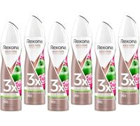 Rexona Maximum Protection Anti Perspirant Spray Fresh Apple & Rose Scent Deodorant with 96 Hours Protection Against Sweat and Body Odour 150 ml (Pack of 6)