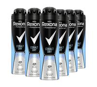 Rexona Men Cobalt Dry Antiperspirant Deodorant Spray Pack of 6 x 150 ml | With 48 hours protection against body odour and underarm wetness