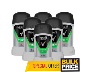 Rexona Men Quantum Dry Stick Deodorant 48H Sweat Odor Maximum Protection 6-Pack