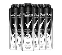 Rexona Rexona Men's Deodorant Spray Invisible On Black + White Clothes Antiperspirant 150 ml - Pack of 6