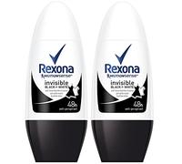 Rexona Women's Deodorant Roll-On Invisible Black + White Freshness, Light Fragrance, 50 ml - Pack of 2