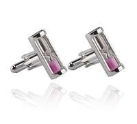 REXOUS 1 Pair Cufflinks For Mens Shirt Cuff Links Jewelry Simple Cufflinks Buttons Gifts-Pink