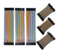 REXQualis 240pcs Dupont Wire Kit, 10cm and 20cm Jumper Cables, 40-Pin M-F/M-M/F-F, Rainbow Ribbon Breadboard Wires Compatible with Arduino Projects