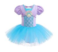 REXREII Baby Girls Ariel Mermaid Princess Ballerina Tutu Dress Christmas Halloween Fancy Dress Up Costume 5-6T