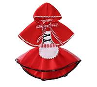 REXREII Baby Little Red Riding Hood Dress Halloween Costumes Birthday Christmas Red Plaid Tulle Fancy Dress Up Outfit w/Cape 18-24M
