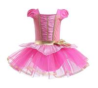REXREII Toddler Girls Sleeping The Beauty Princess Ballerina Tutu Dress Halloween Fancy Dress Up Costume 5-6T