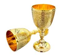REXRYZ Medieval Brass Chalice Goblet, Vintage Golden Wine Cup, King Arthur Renaissance Style Roman Cup of King Arthur Drinking Wine Goblet - Renaissance Medieval Gift.1pc