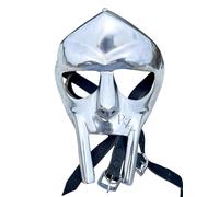 REXRYZ MF Doom Medieval Gladiator Mask, Hand-Forged Metal Face Armour, Silver Roman-Style Costume Mask Halloween Party Mask.