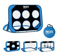 REXS 4-in-1 Football Target Net Pop Up Football Goal with Carry Bag & Training Target Sheets Portable Shooting Practice Goal for Kids & Adults Indoor/Outdoor Use