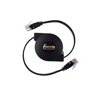 REXUS Retractable Cat 6 Flat Ethernet Network Cable 3.3 FT,10 Gigabit High Speed LAN Wires Internet Patch Cable with RJ45 Connector for Xbox,PS4,Router, Modem,Gaming(C6R10)