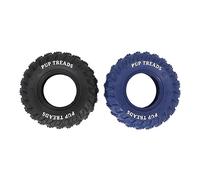 REXVTNS 2Pcs Dog Chew Toy | Rubber Tire for Medium & Large Dogs | Blue & Black Chew Toy for Teething/Oral Care/Interactive Play | Grip Features Face for Better Hold