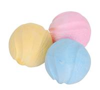 REXVTNS 3PCS Dog Chew Toys | Soft & Sturdy Molar Ball for Teeth Care | Safe Earth - Friendly Pet Toy for Small/Medium Dogs | Yellow Blue Pink Biting Balls