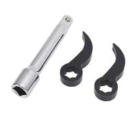 REXVTNS 3PCS Pry Bar Wrench Adapter Set | 65Mn Steel Crowbar Heads & 1/2" Additional Shaft | Heavy - Duty Tool for Automotive/Construction/Demolition | Enhanced Leverage & Control