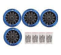 REXVTNS 4Pcs 1.9in Aluminum Beadlock Wheel Rims | High - Strength Alloy for SCX10 / / D901 RC Crawler Cars | 1/10 Scale Off - Road Accessories | 12mm Hex Drive, 56mm Outer Diameter (Black Blue)