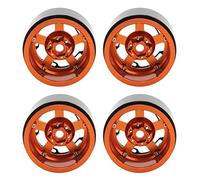 REXVTNS 4pcs 2.2in Universal CNC Aluminum Alloy RC Wheel Hub | Strong Construction for Axial / SCX10 | Weighted Design for Stability & Performance (Orange)