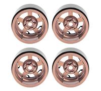 REXVTNS 4pcs 2.2in Universal CNC Aluminum Alloy RC Wheel Hub | Strong Construction for Axial / SCX10 | Weighted Design for Stability & Performance (Copper)