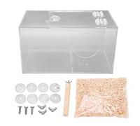 REXVTNS Acrylic Bird Breeding Box | Transparent Parrot Shelter with Standing Pole/Padding | Secure & Sturdy for All Seasons (L(330 X 184mm / 12.99 X 7.24in))