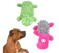 REXVTNS Amphibian & Hippo Plush Dog Chew Toys 2 Pack | Soft Interactive Pet Toys with Squeaker | Puppy Training & Oral Care | Fun Cartoon Design