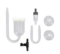 REXVTNS Aquarium Bubble Diffuser | Transparent Glass Oxygen Enhancer for Fish Enclosure | Non - Clogging Oxygen / CO2 Diffuser | 5 - Piece Set with Suction Cups & Valves