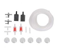 REXVTNS Aquarium Pump Fittings | 3 - Way Oxygen Divider Valve for 4mm Pipe | Fish Tank Accessories/Pump Components | with 6 Suction Cups & 2 Oxygen Stones