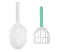 REXVTNS Cat Litter Scoop with 7mm Leak Hole | Detachable ABS Poop Shovel & Sifter for Litter Box | Ergonomic Handle for Deep Scooping/Easy Storage (Green)