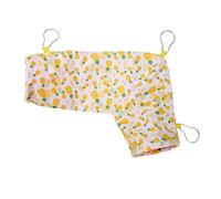 REXVTNS Guinea Pig Corner Tunnel | Soft Polyester Hideout for Small Pets | Right Angle Design Saves Space/Easy to Hang | Cute Cartoon Pattern (Yellow Pineapple)