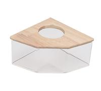 REXVTNS Hamster Sand Bath Box | Right Angle Fan Design for Cage Corners | Acrylic Transparent Pet Bathroom for Hamsters/Gerbils/Small Animals | Easy to Maintain & Odor - Reduced