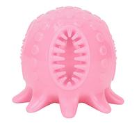 REXVTNS Octopus Dog Chew Toy | Oral Care & Treat Holder 2 in 1 | Squeaky Toothbrush Bite Toy for Small/Medium Dogs | Safe Rubber Material, 6.7x6cm (Pink)
