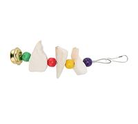 REXVTNS Parrot Chewing Toys with Bell | Pure Cuttlebone Calcium Supplement & Teeth Grinding | Colorful Bird Chew Toy for Mental Wellbeing/Cage Accessories | Secure & Non - Hazardous (S)