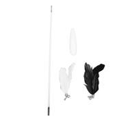 REXVTNS Telescopic Cat Wand with Detachable Feathers | Interactive Cat Teaser Toy for Indoor Cats/Kittens | Extendable Rod with Bells & Comfortable Grip | Stimulates Predatory Instinct