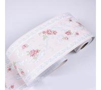 RexXuviant Wallpaper Border Self Adhesive Wall Stickers 3D Printing Border Removable Baseboard Decal Decoration for Living Room Bathroom Kitchen Tiles Pink Little Flower 10.6 CM X 500CM